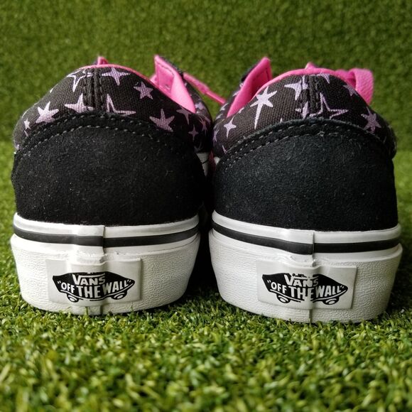 Vans Off The Wall Old Skool Low Canvas Trainer Black Pink Women’s Size 5 - Picture 4 of 9